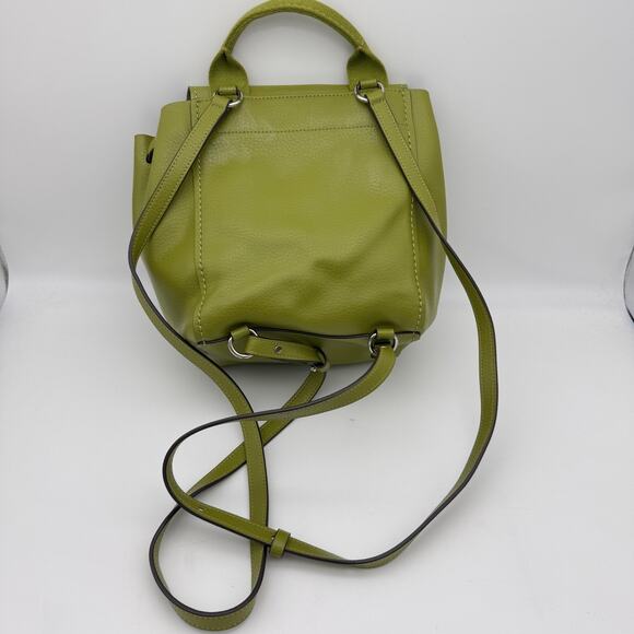Coach Derby Backpack Green Pebble Leather Drawstring Purse Bag F59819 Rare main image 5